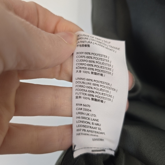 NWT BHLDN Anthropologie One Shoulder Stretch Satin Dylan Dress Dark Gree… - Picture 10 of 11